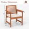 Set of 2 Patio Dining Chairs with Cushions and Slatted Solid Wood Seat
